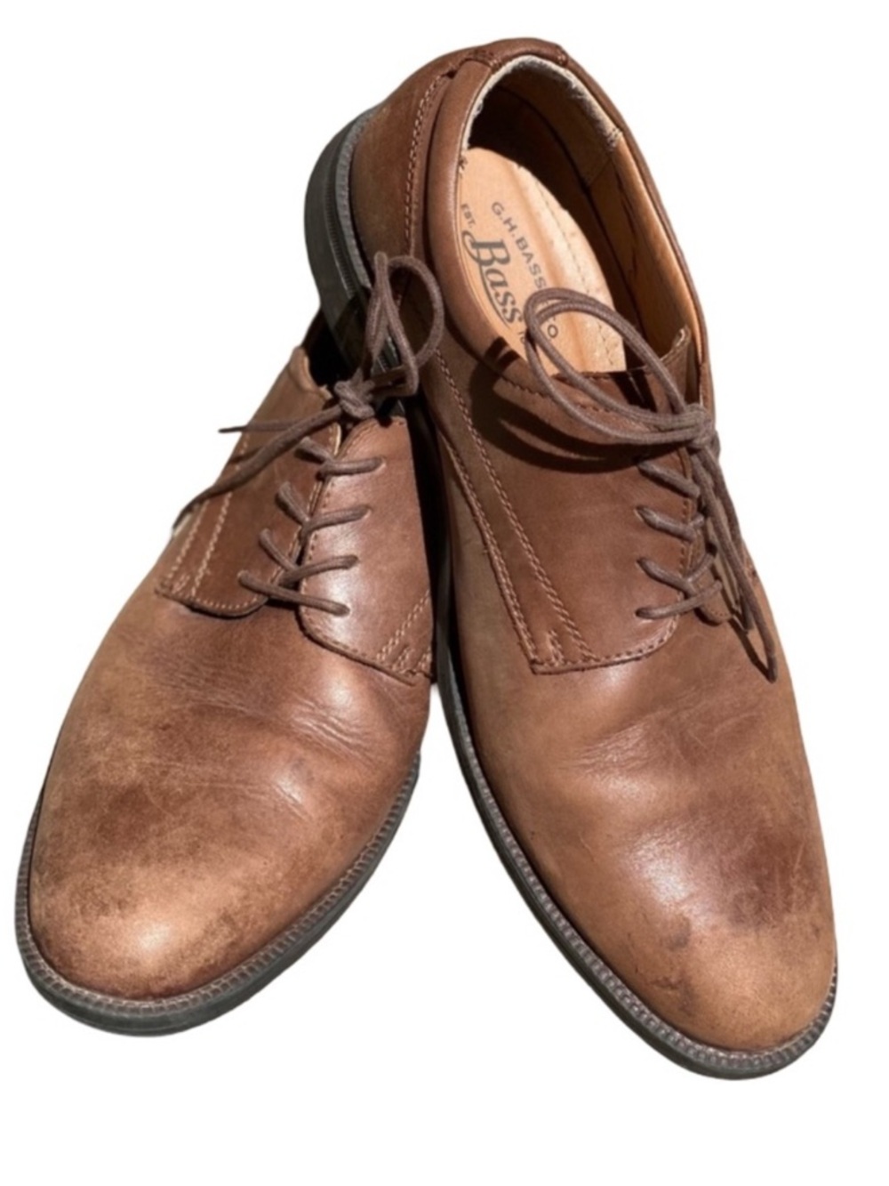 G H Bass & Co. Huxtable Brown Leather Oxford Dress Shoes Men’s 9.5M